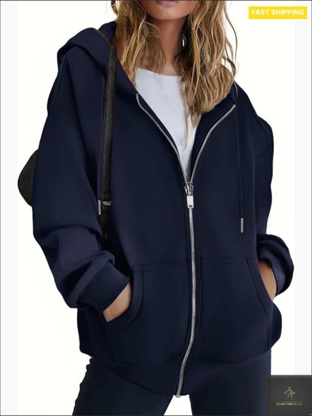 Oversized Zip Up Hoodie Fleece Jacket With Pockets Y2K Casual Streetwear